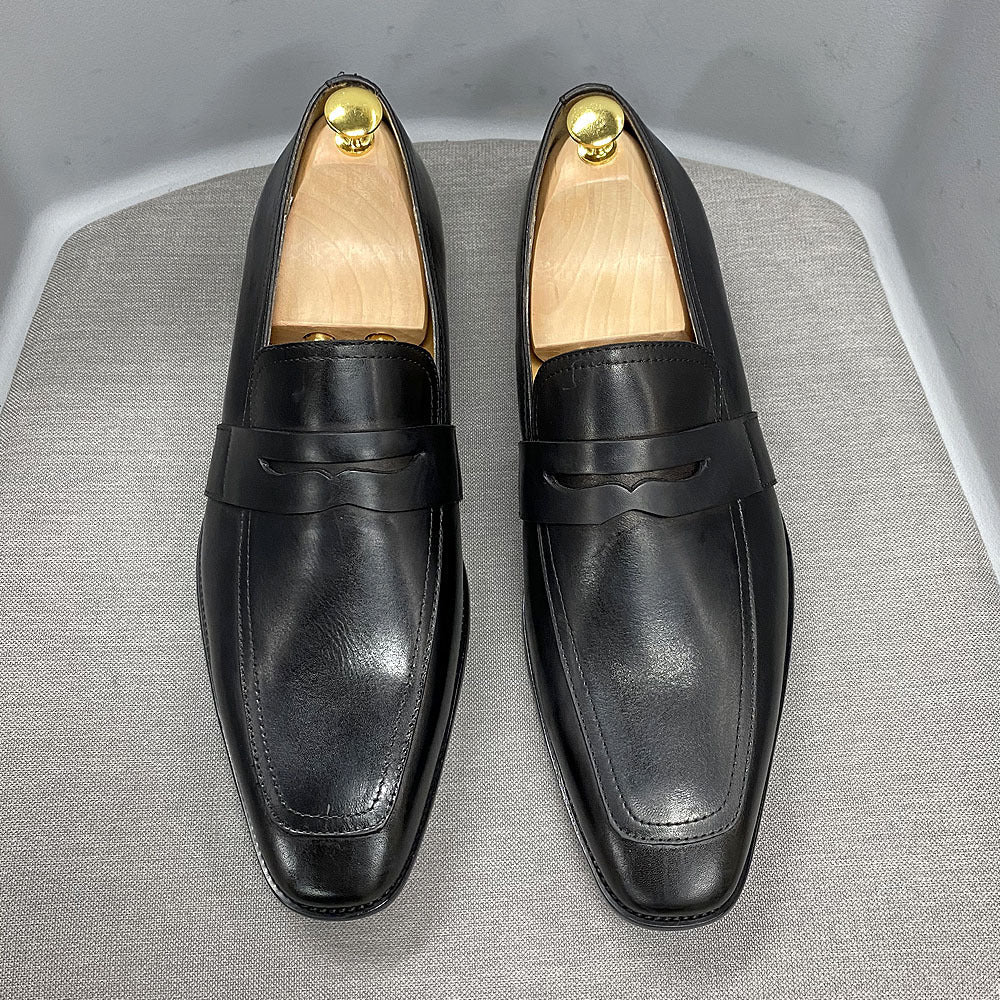 Classic Italian Style Loafers Leather Business Dress Shoes