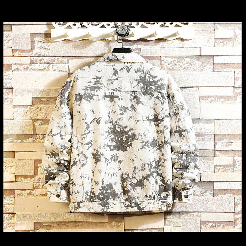 Camouflage color denim jacket men