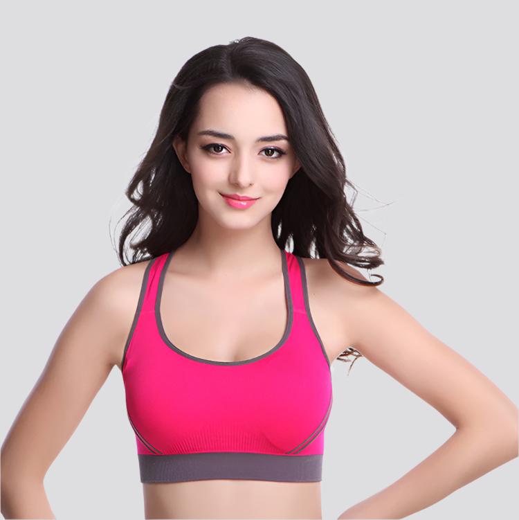 Women Athletic Vest Padded Tank Top Gym Fitness Sports Bra Stretch Cotton Seamless Breathable Yoga Bras Underwear