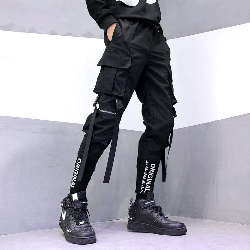 High-end cargo pants with embroidery