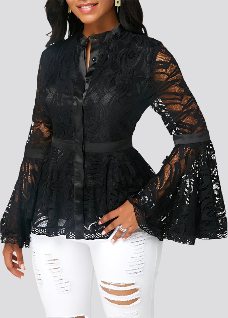 Women Lace Blouse Tops Casual Lady Clothes