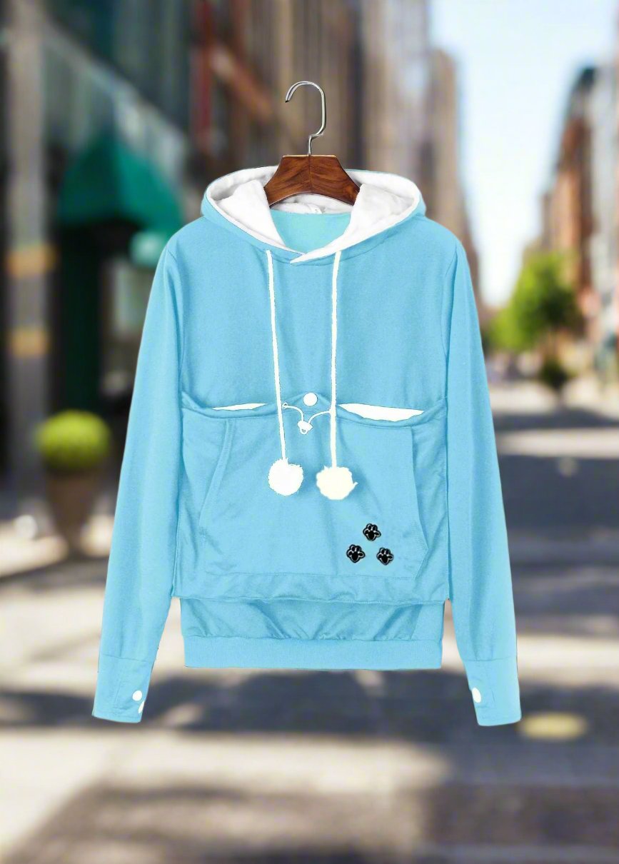 Cute Hoodies Pullover Sweatshirts With Pet Pocket For Cat Clothes Winter Women