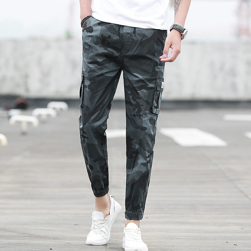 Camouflage tooling multi-pocket pants feet feet pants pants nine pants