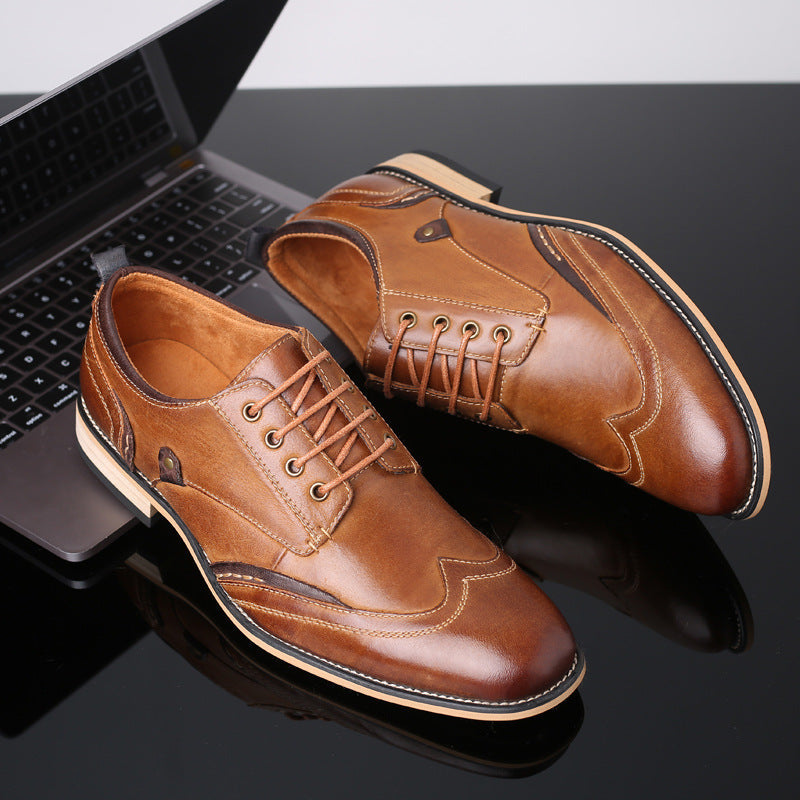 Men's Business Lace-up Leather Dress Shoes