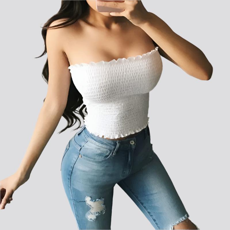 Sexy Fashion Summer Skinny Women Sleeveless Crop Tops Backl