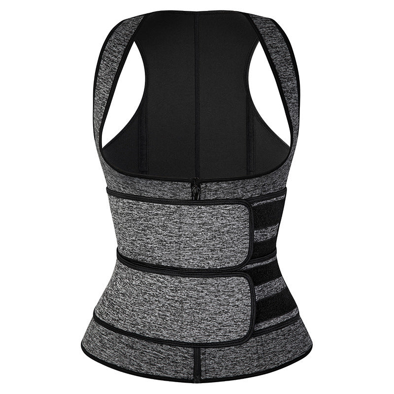 Double-belt Shapewear Women's Hemp Gray Sports Abdomen Belt Yoga Vest