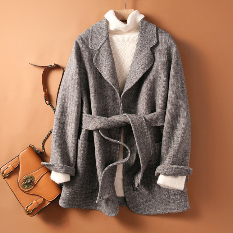 Fashionable Temperament Coat Women Double-sided Woolen Coat Loose Woolen Coat Women's Clothing