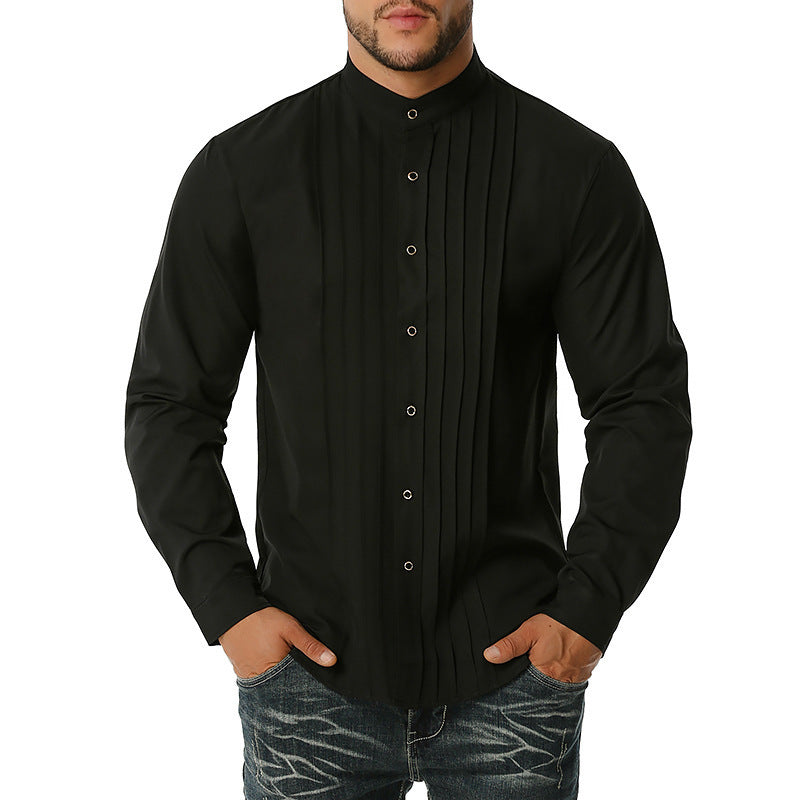 Men's Casual Long-sleeved Shirts Men's Collar Shirts