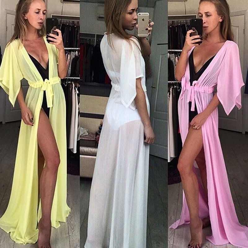 Summer ladies swimwear bikini cover beach chiffon dress