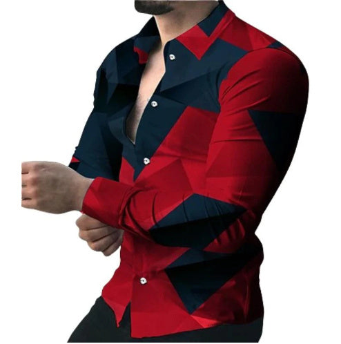 Printed Casual Long Sleeve Shirt For Men