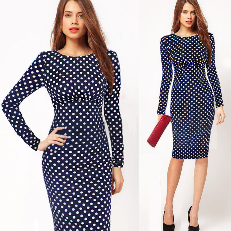 Long-sleeved slim-fit bodycon dress