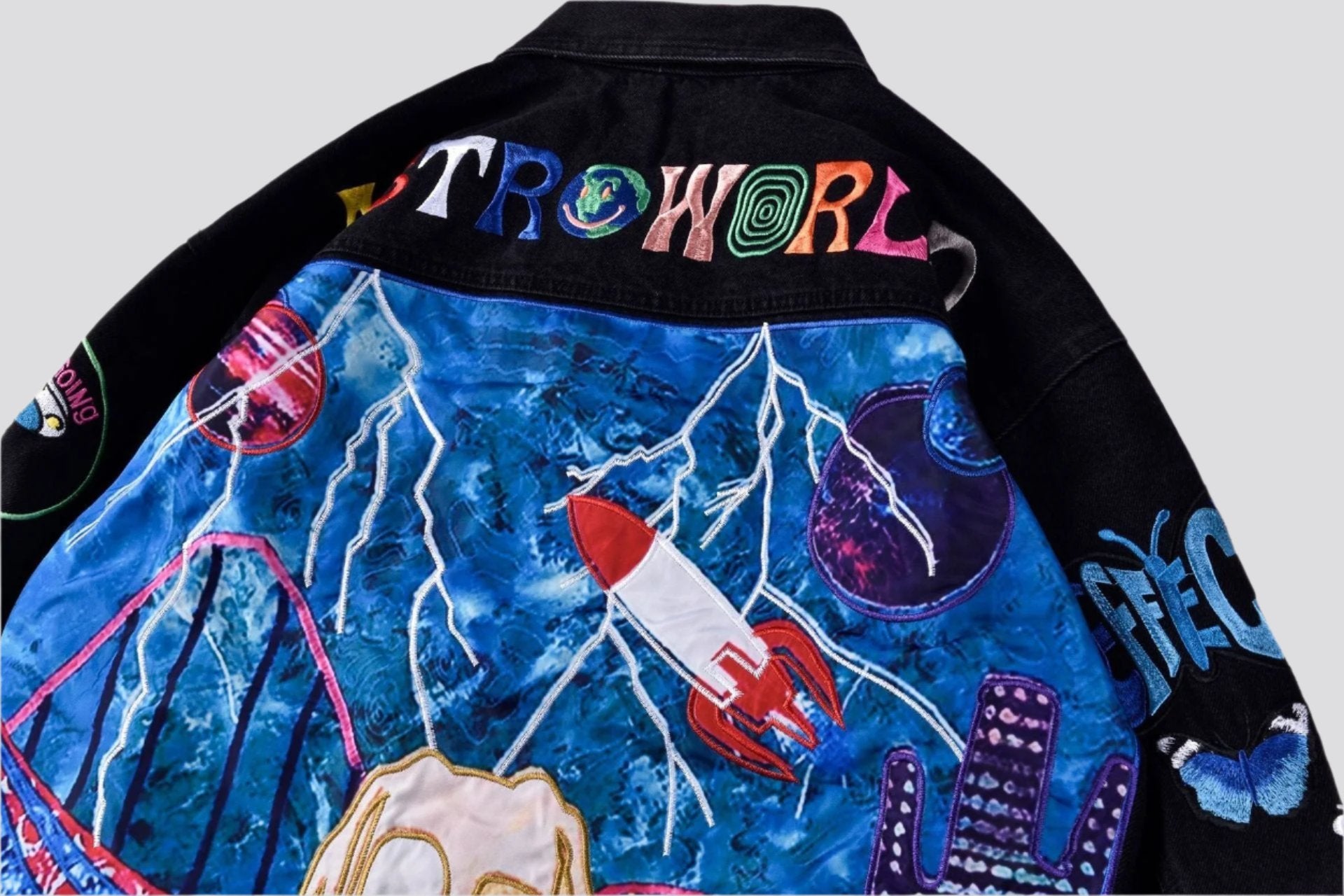 Embroidered denim jacket