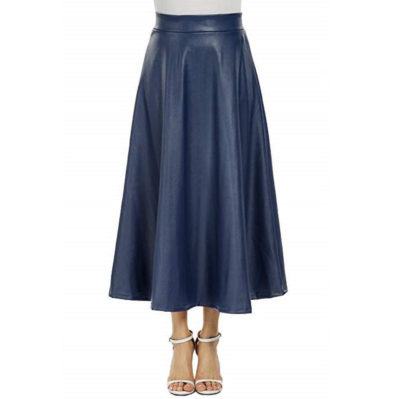 PU Skirt Long Skirt High Waist Skirt