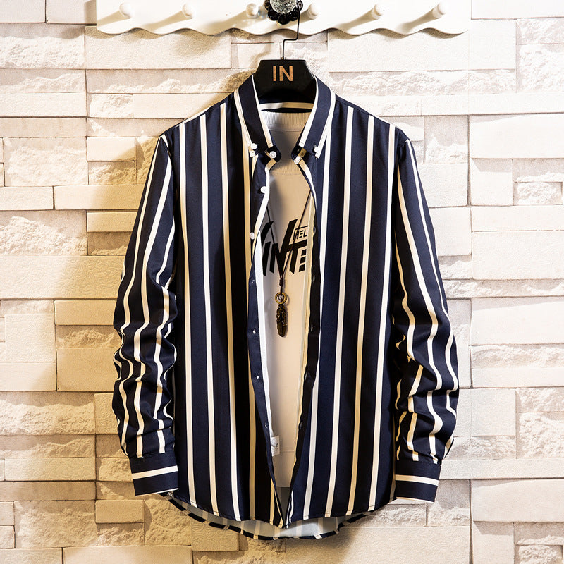 Men's Casual Striped Fashion Shirts Shirts Teens