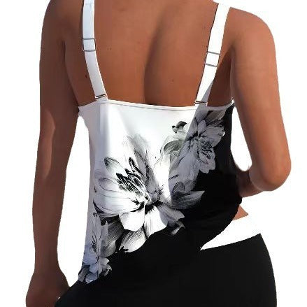 New Split Tankini Ink Painting Swimsuit