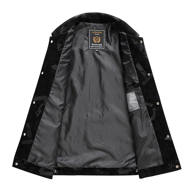 Spring And Autumn Thin Men's Lapel Leather Jacket