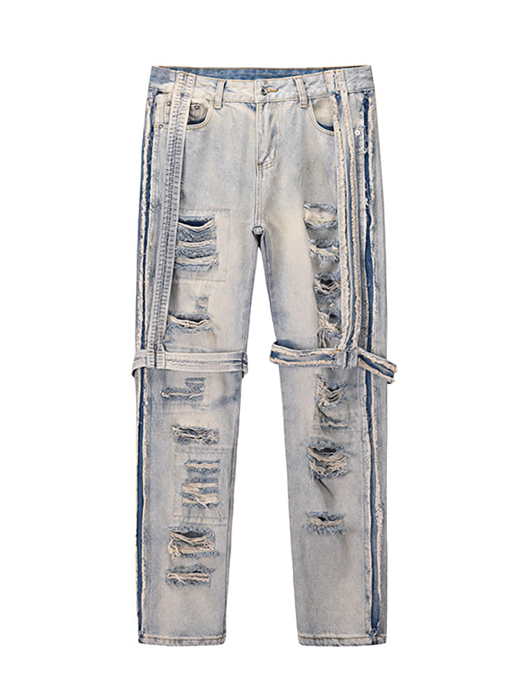 High Street Heavy Industries Destroyed Washed And Worn Out Fit Straight-leg Jeans