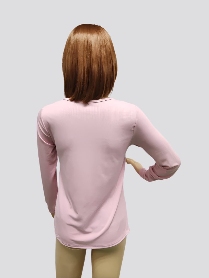 Fashion Knit Slim Long Sleeve Pullover Zip Top T-shirt