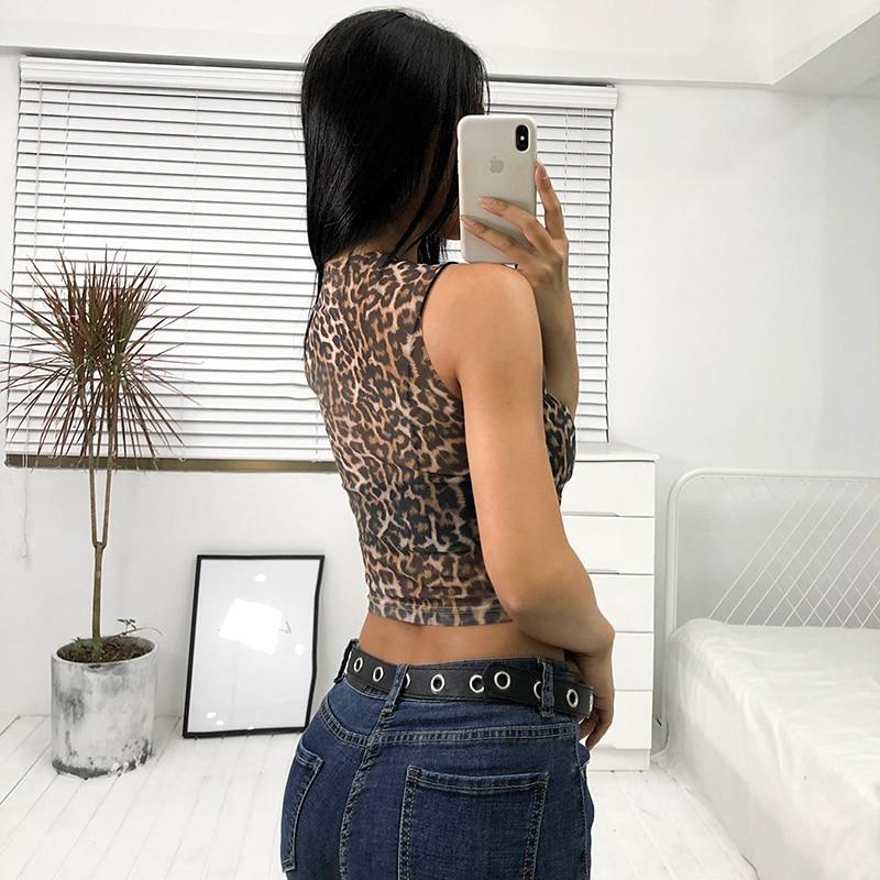 ROCK MORE EMBROIDERY LEOPARD CROP TOP