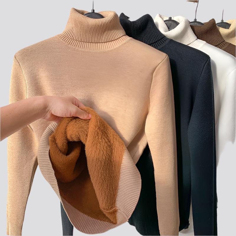 Turtle Neck Winter Sweater Women Elegant Thick Warm Female Knitted Pullover Loose Basic Knitwear