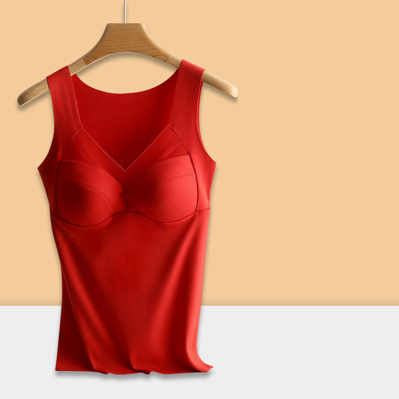 New De Rong Thermal Integrated Tank Top Wearless Bra