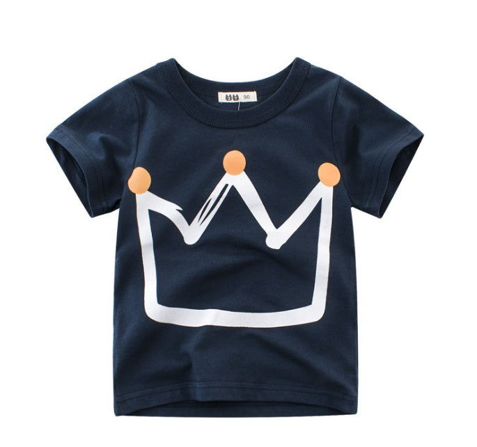 Children's Wear Summer New Korean Children's Boys Cotton T-shirt Men's Treasure In Children's Short Sleeves