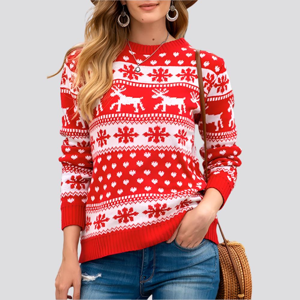 Christmas sweater snowflake pullover women