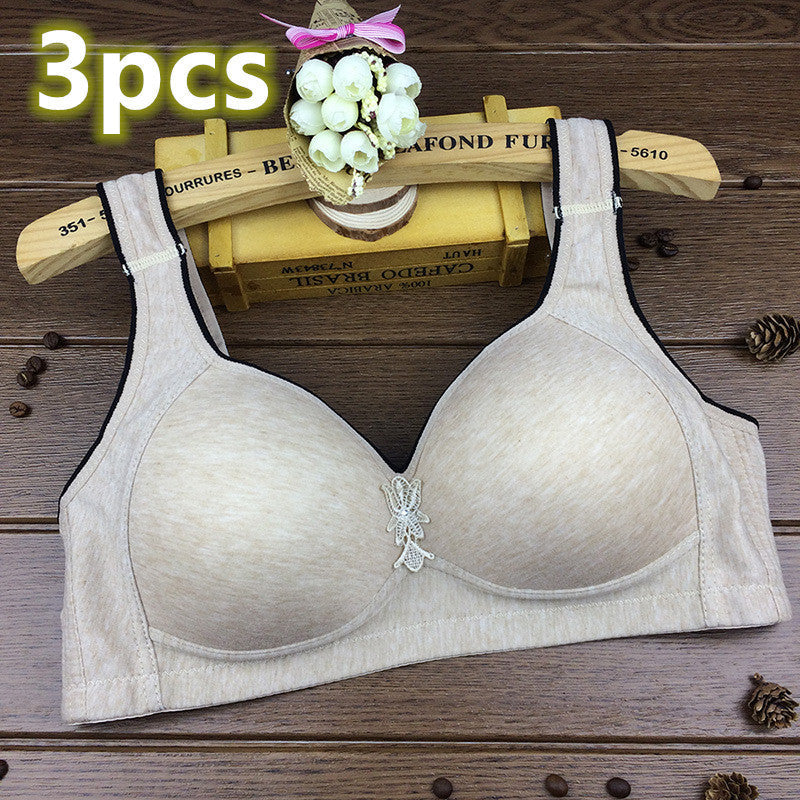 Large Size Bra Cotton No Steel Ring Sports Comfortable Thin Bra Underwear Women