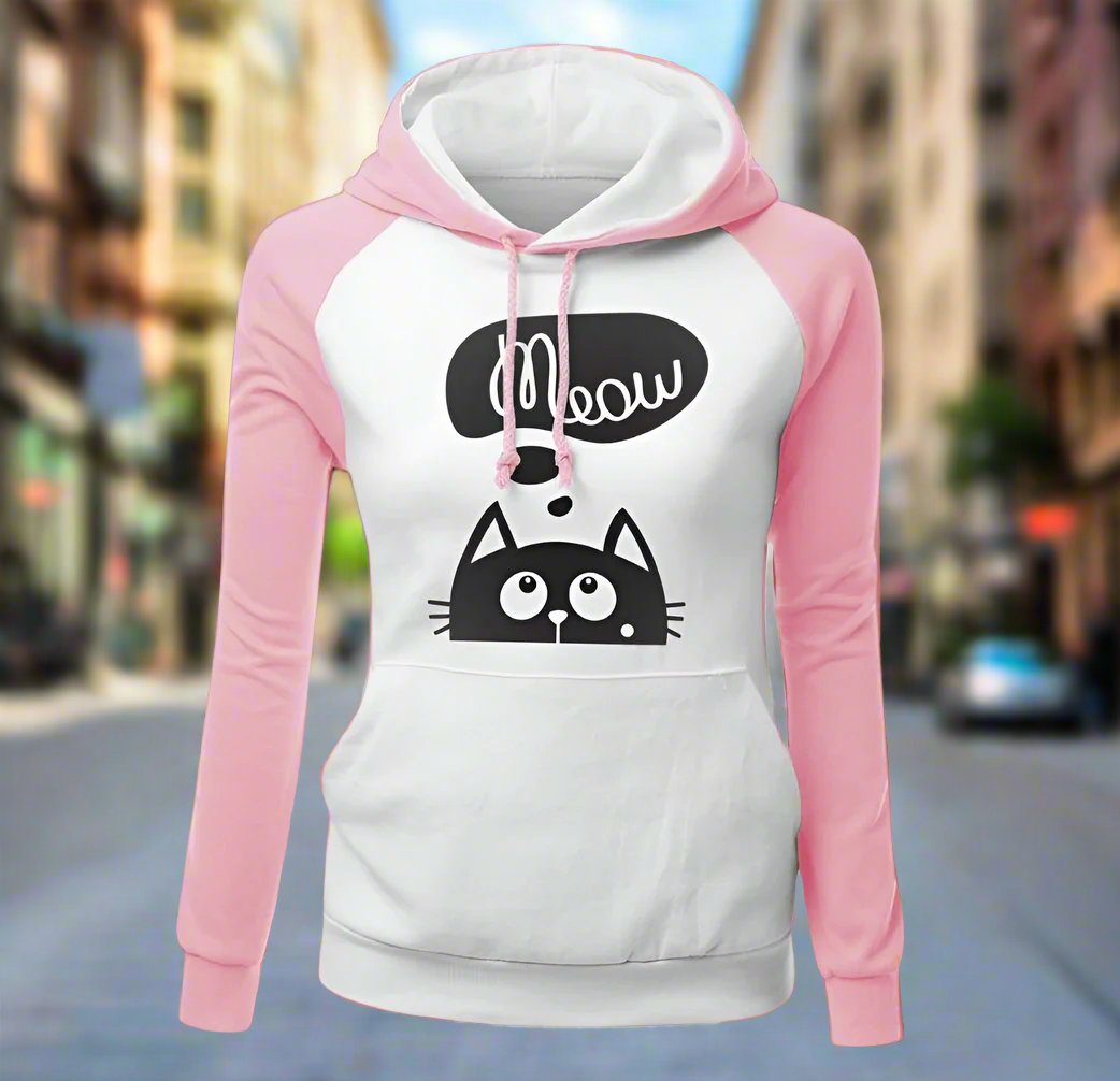 Cat Meow Hoodie with a Collar