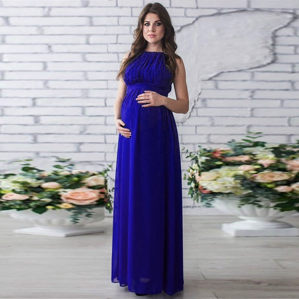 Maternity Gown Chiffon Maxi Dress Baby Shower Clothes