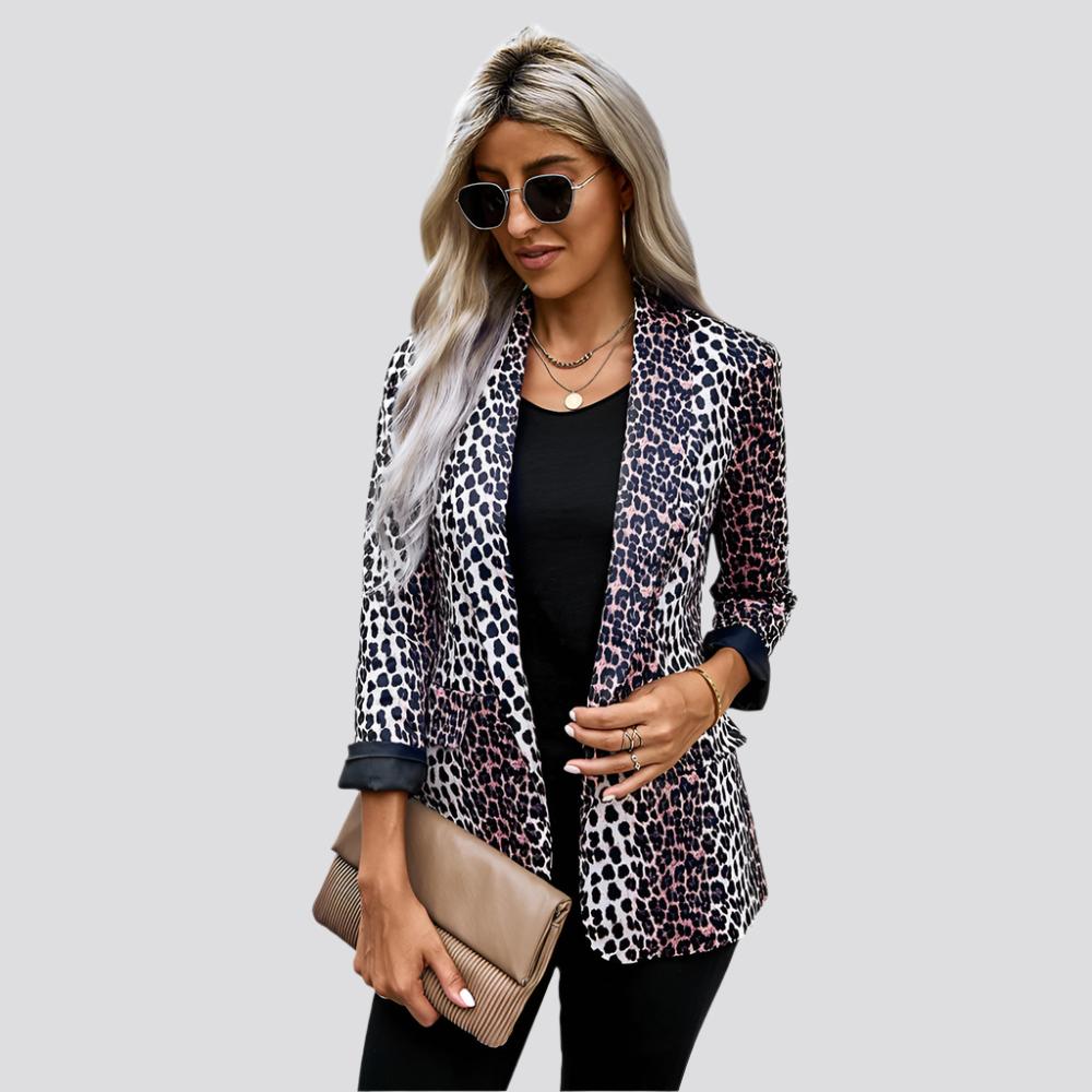 Leopard Print Small Suit Jacket Women