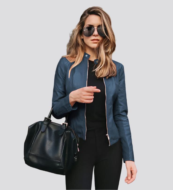 Leather PU suit jacket