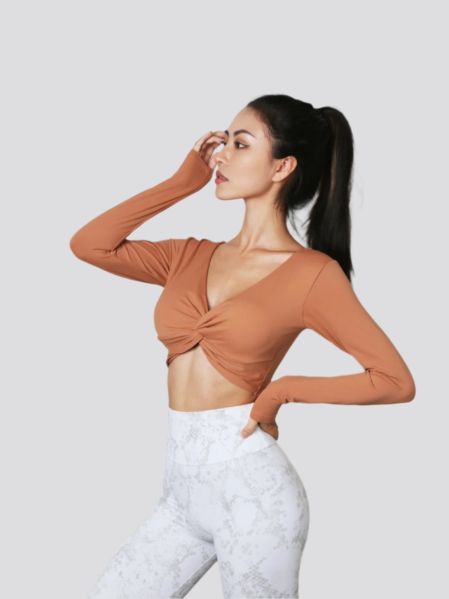 Long Sleeve Sports Fitness Running Crop Top