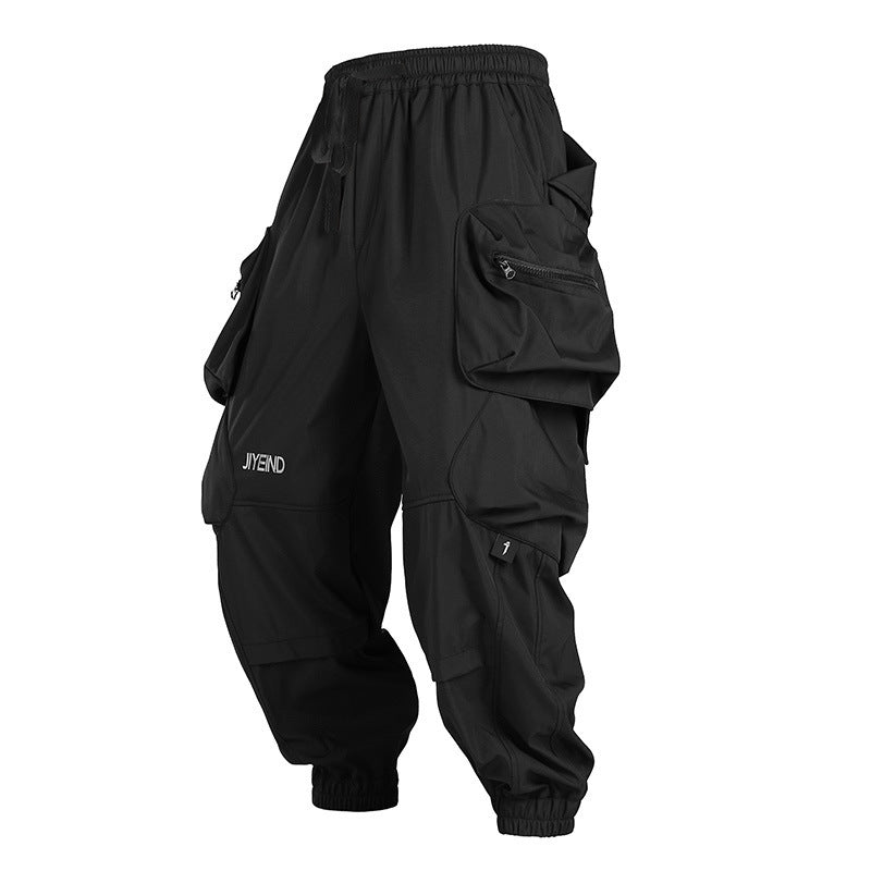 Spring Drawstring Functional Tactical Pants For Men