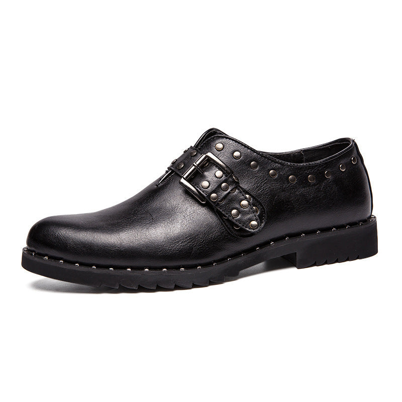 Spring Rivet Fashion Retro Dress Men's Leather Shoes British Style