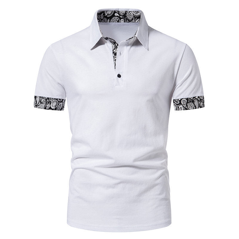 Printed Fashion Polo Collar Plus Size Short Sleeve T-shirt