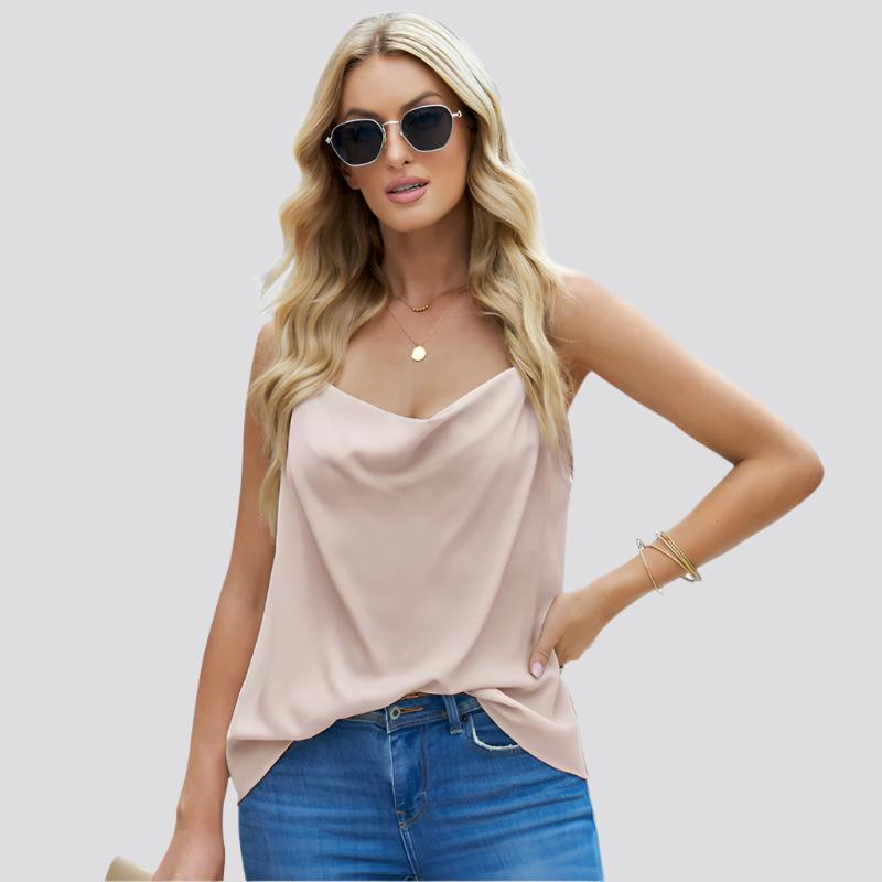 Top Loose V-neck Chiffon Tank Top Women