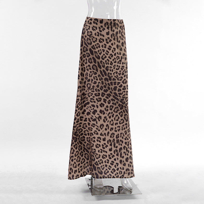 Leopard Print Dress Fashion Mermaid Skirt Womens Clothing