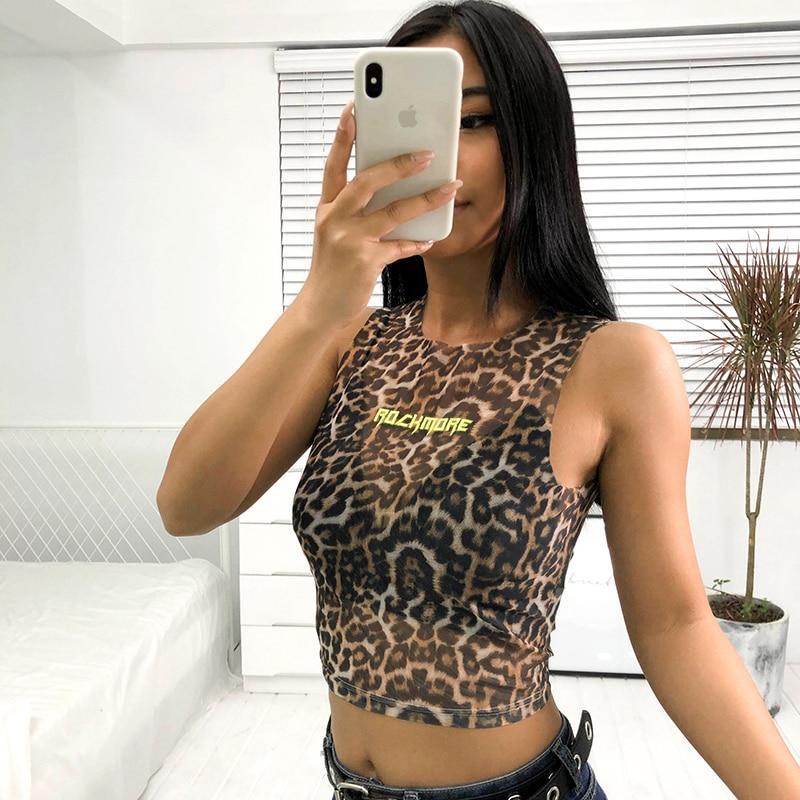 ROCK MORE EMBROIDERY LEOPARD CROP TOP