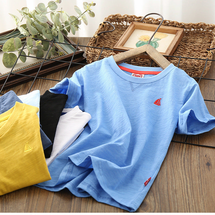 Fashion Simple Boy Half Sleeve Thin T-shirt