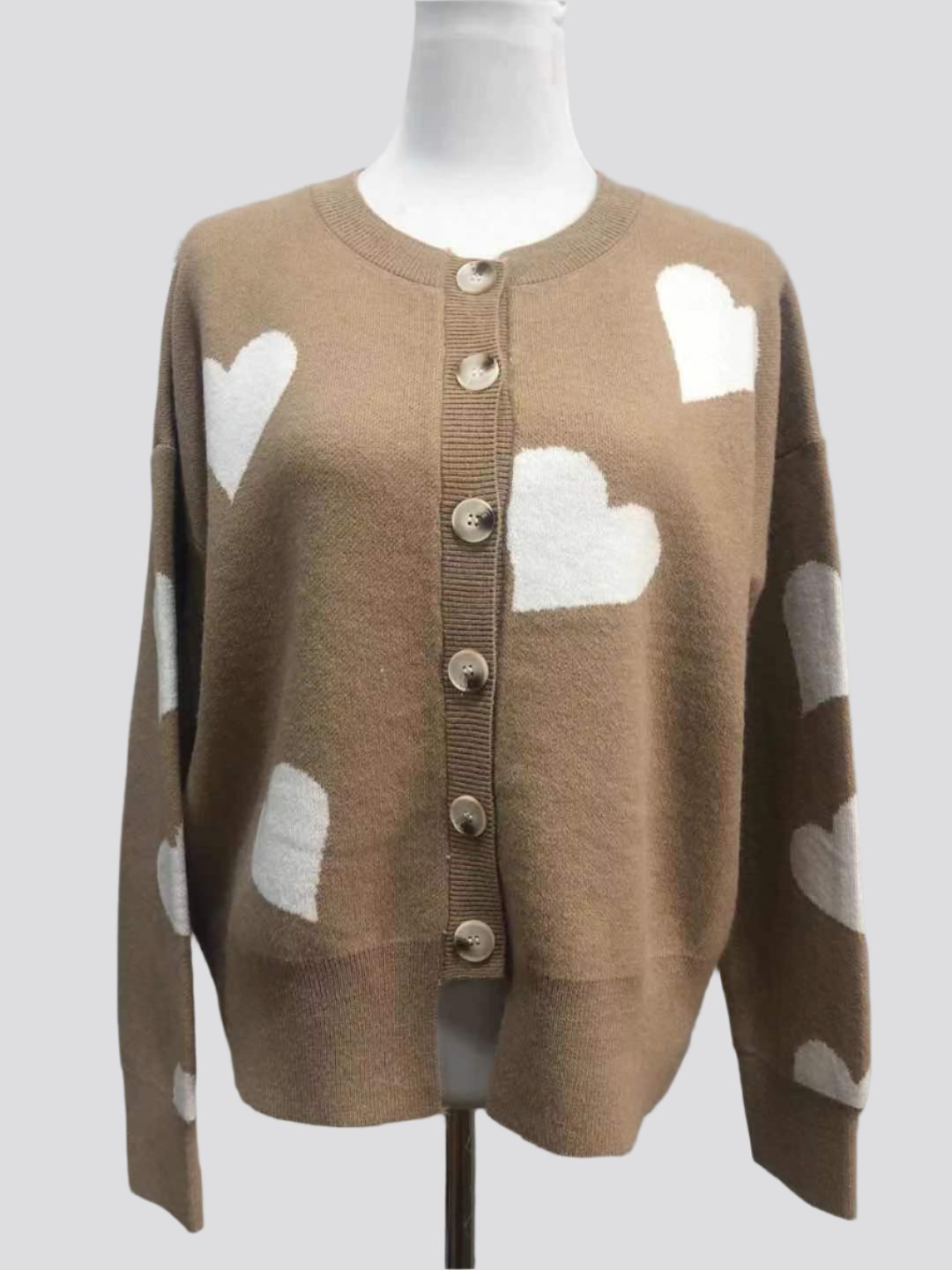 Women's Heart Sweater Single Breasted Cardigan Knitwear Coat Outwear Clothes