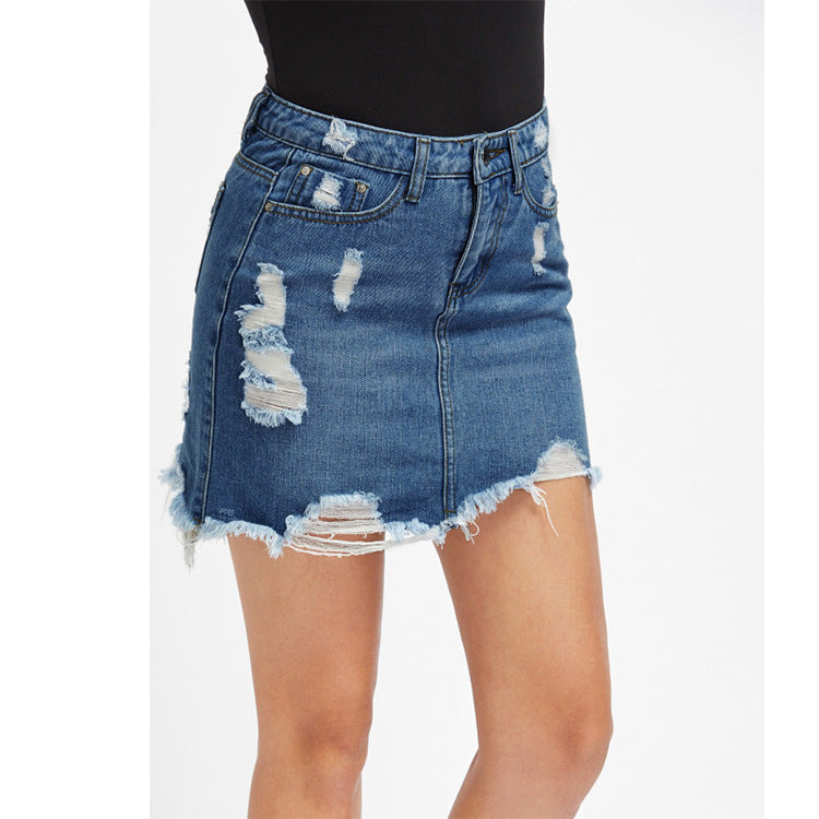 Denim skirt skirt