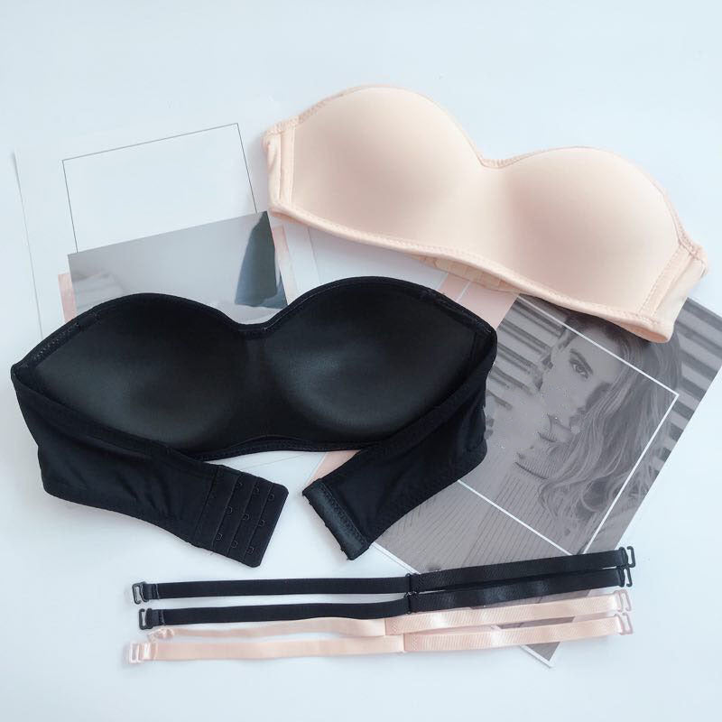 Gathered non-slip lingerie bra