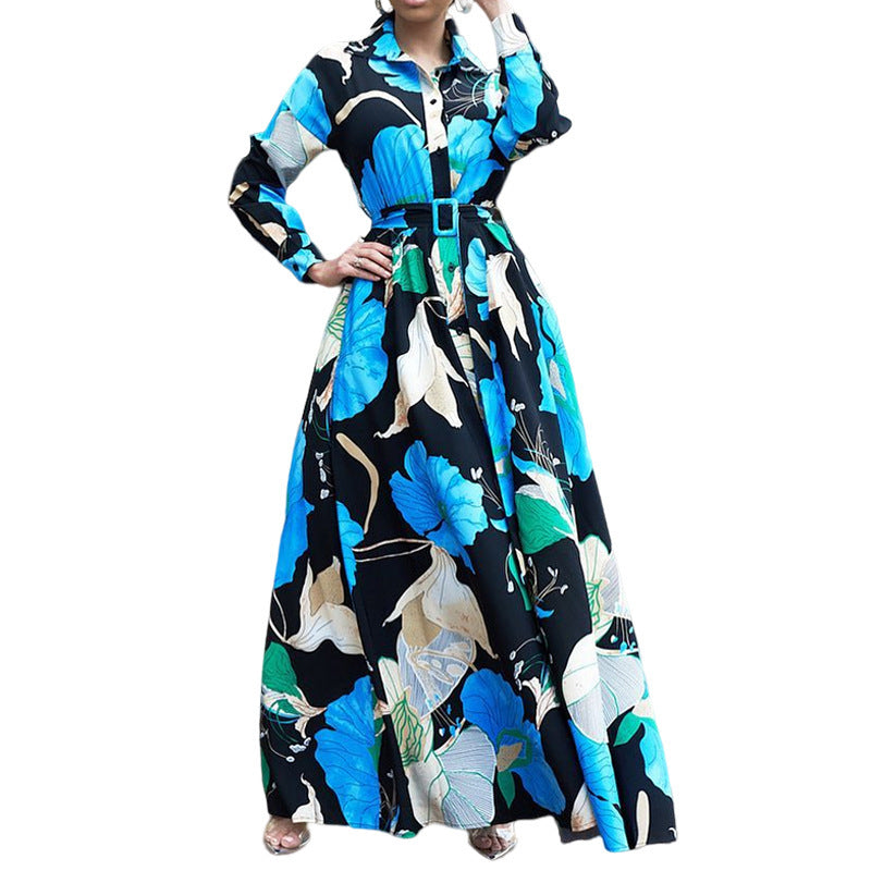 Women's Fashionable Printed Midi Dress