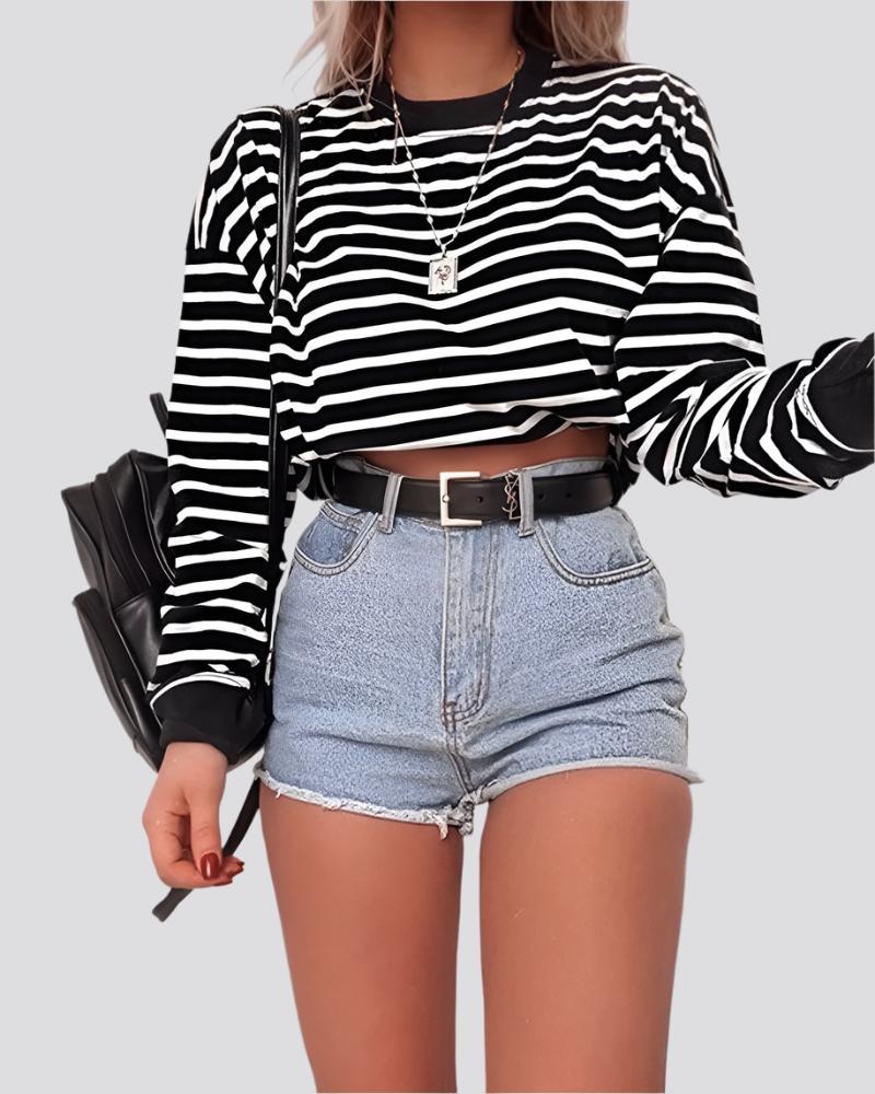 Women's Long Sleeve Crop Top T-Shirts