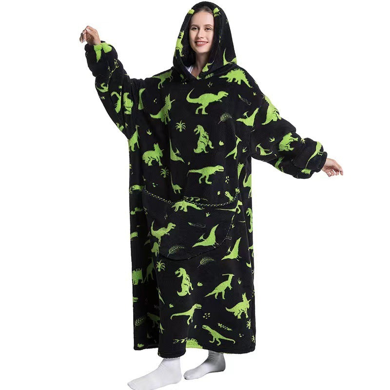 Fleece Hooded Wearable Blanket Sweatshirt