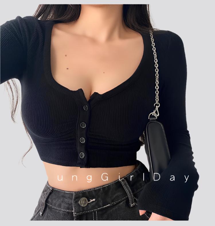 Skinny Crop Cropped Long SleevesT-shirt