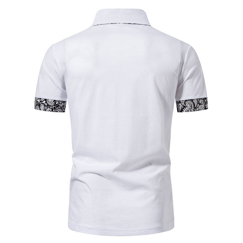 Printed Fashion Polo Collar Plus Size Short Sleeve T-shirt