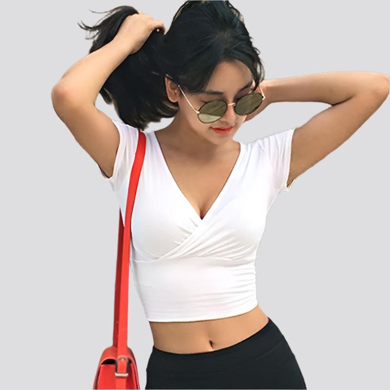 New Tight-fitting Cotton Crop Top Summer