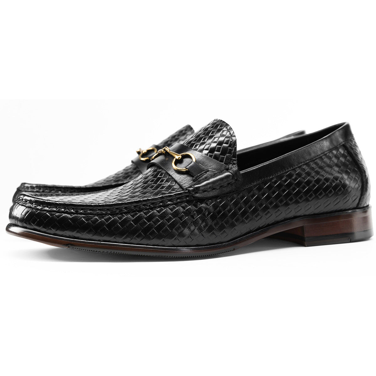 Business Casual Men's Woven Loafers Leather Shoes Men's Shoes